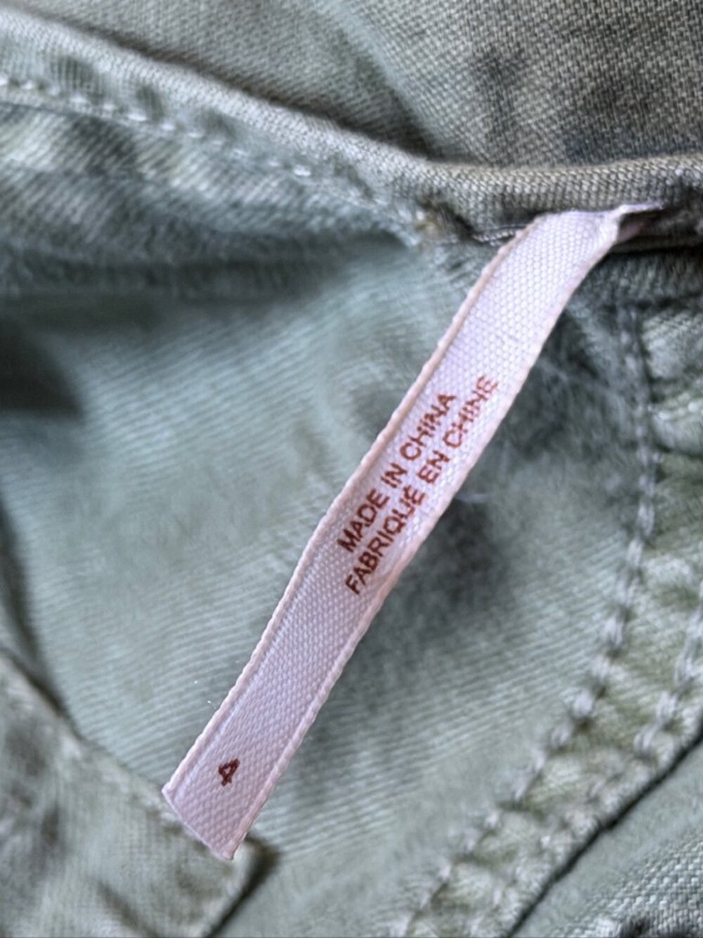 Free People Cargo Pants 4 Womens Green Dirty Wash Button Fly Baggy Bags - Picture 8 of 10